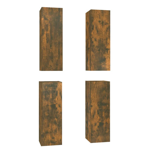 Tv Skříňky 4 Ks Kouřový Dub 30,5 X 30 X 90 Cm Kompozitní Dřevo