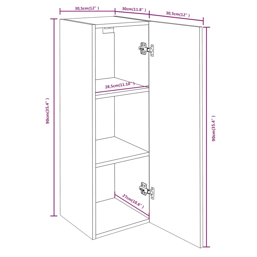 Tv Skříňky 4 Ks Kouřový Dub 30,5 X 30 X 90 Cm Kompozitní Dřevo