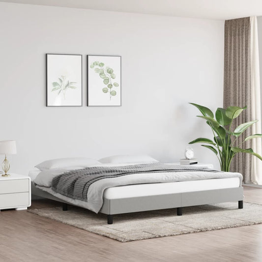 Rám Postele Bez Matrace Světle Šedý Textil Světle Šedá