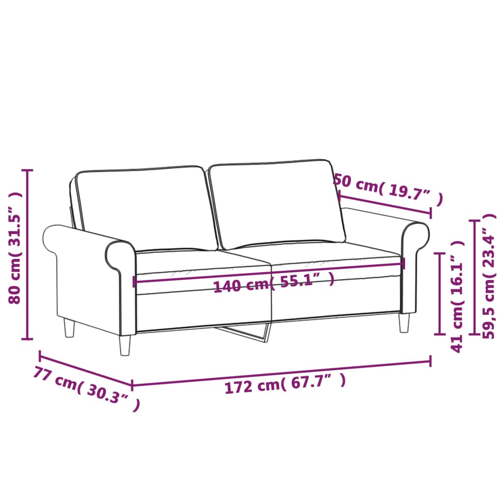 2Místná Pohovka Tmavě Šedá 140 Cm Textil