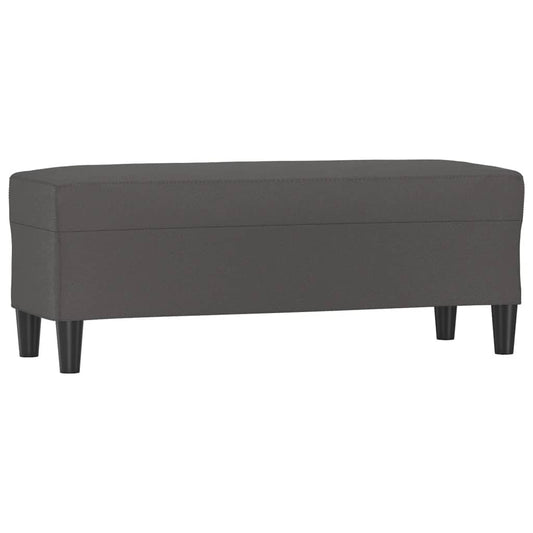 Lavice Šedá 100X35X41 Cm Umělá Kůže
