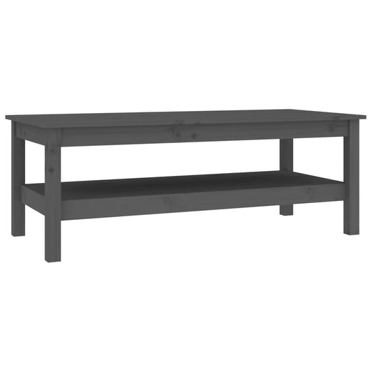 Konferenční Stolek Šedý 110 X 50 X 40 Cm Masivní Borové Dřevo