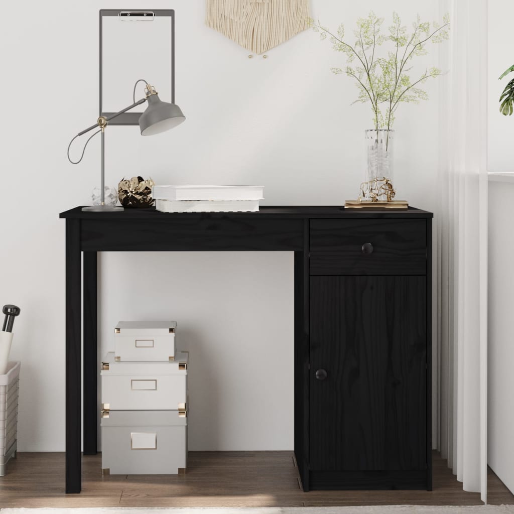 Psací Stůl Bílý 100 X 50 X 75 Cm Masivní Borové Dřevo