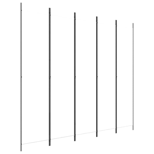 5Dílný Paraván Bílý Textil Bílá