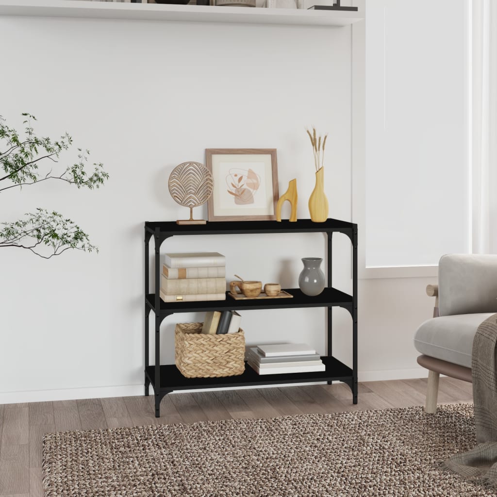 Knihovna Černá 40 X 33 X Kompozitní Dřevo A Ocel Černá