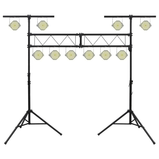 Světelná Rampa Se Stojany Černá 338 X 115 X (180–300) Cm Ocel