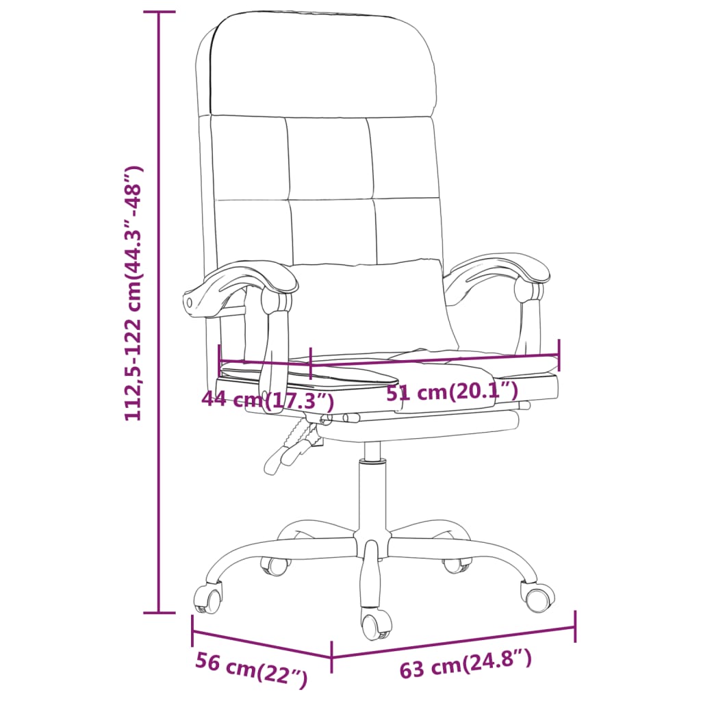 Masážní Kancelářské Křeslo S Polohovacím Mechanismem, Černé, Umělá Kůže