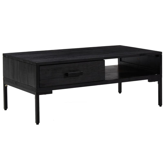 Konferenční Stolek Černý 90 X 50 X 35 Cm Masivní Borovice