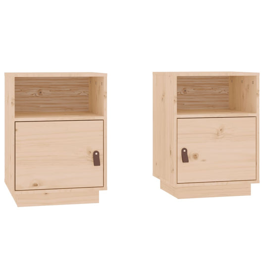 Noční Stolky 2 Ks 40 X 34 X 55 Cm Masivní Borové Dřevo