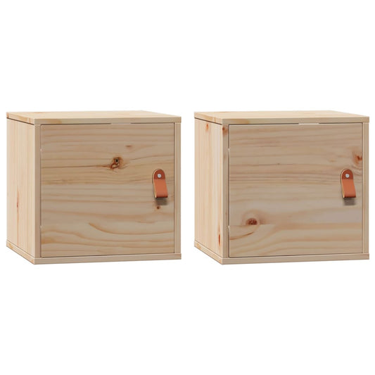 Nástěnné Skříňky 2 Ks 31,5X30X30 Cm Masivní Borové Dřevo