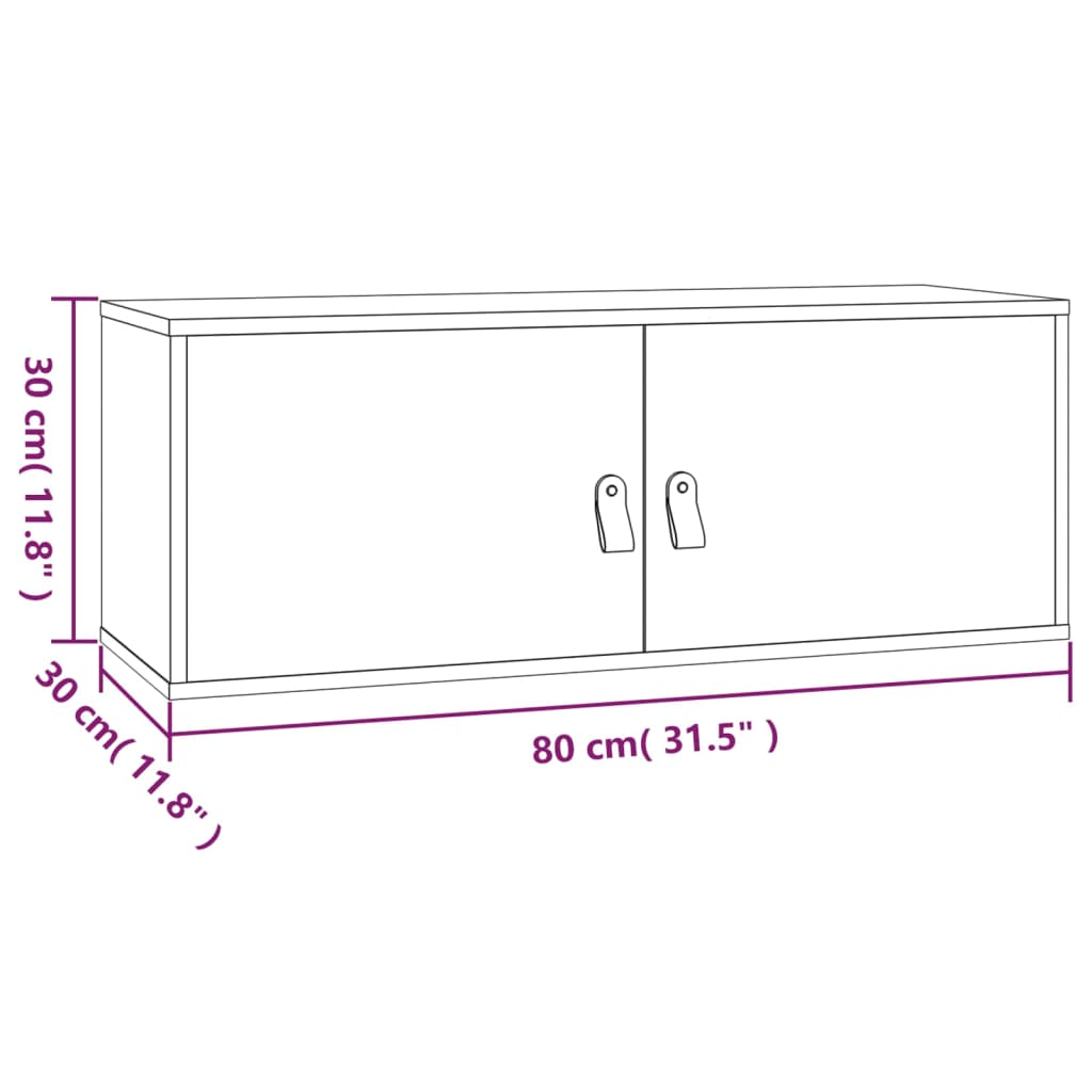 Nástěnné Skříňky 2 Ks 80 X 30 X 30 Cm Masivní Borové Dřevo