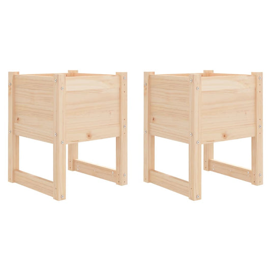 Truhlíky 2 Ks 40 X 40 X 52,5 Cm Masivní Borové Dřevo Přírodní