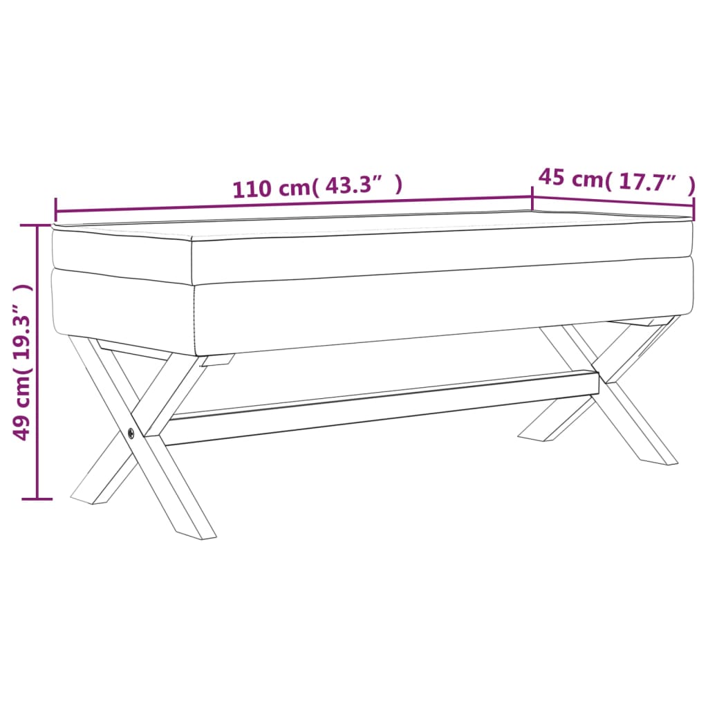 Stolička S Úložným Prostorem 110 X 45 X 49 Cm Len