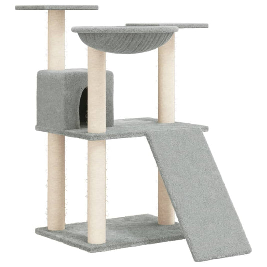 Škrabadlo Pro Kočky Se Sisalovými Sloupky Světle Šedé 83 Cm