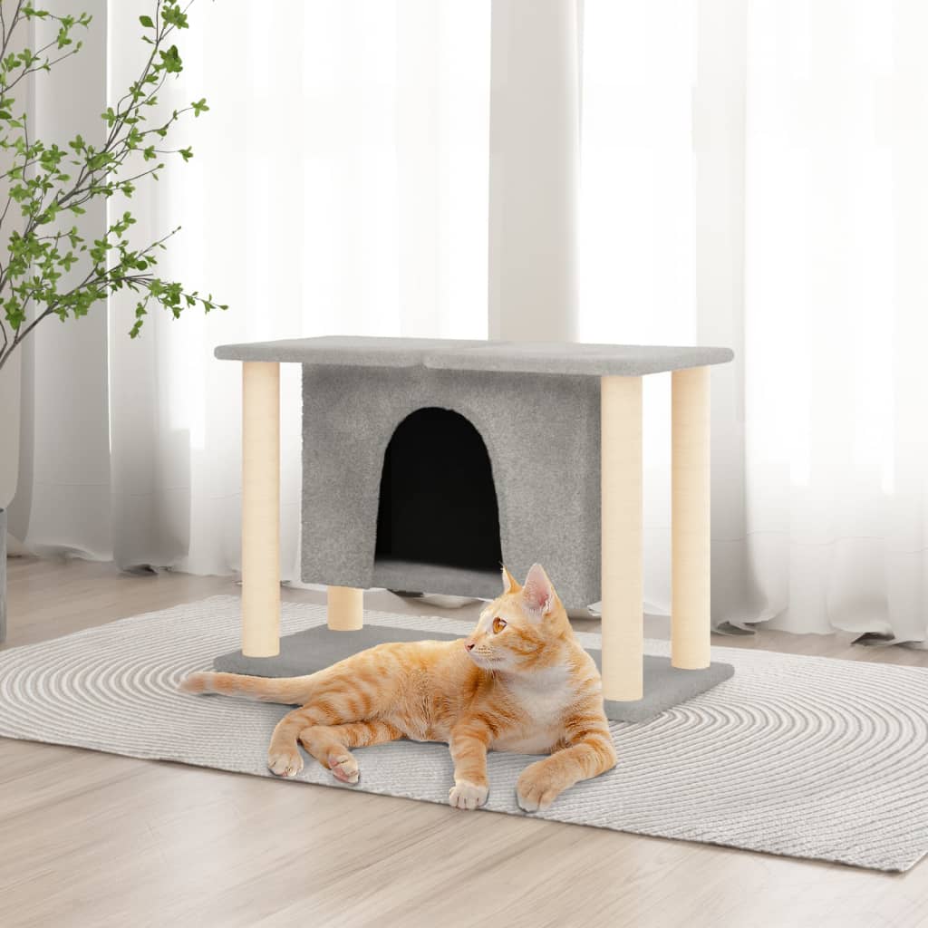 Škrabadlo Pro Kočky Se Sisalovými Sloupky Tmavě Šedé 50 Cm