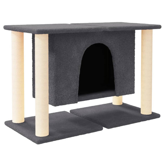 Škrabadlo Pro Kočky Se Sisalovými Sloupky Tmavě Šedé 50 Cm