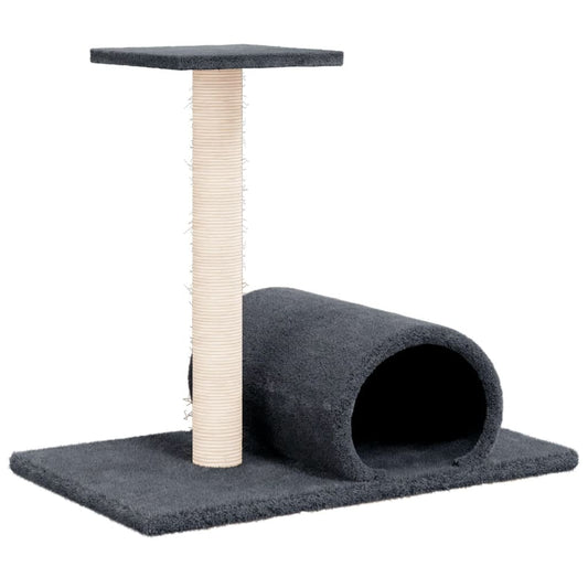 Škrabadlo Pro Kočky S Tunelem Tmavě Šedé 60 X 34,5 X 50 Cm