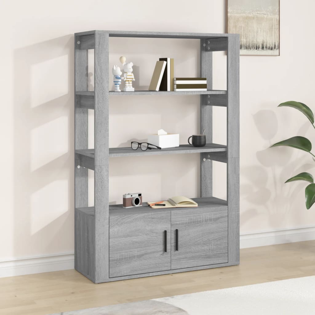 Příborník Betonově Šedý 80X30X119,5 Cm Kompozitní Dřevo
