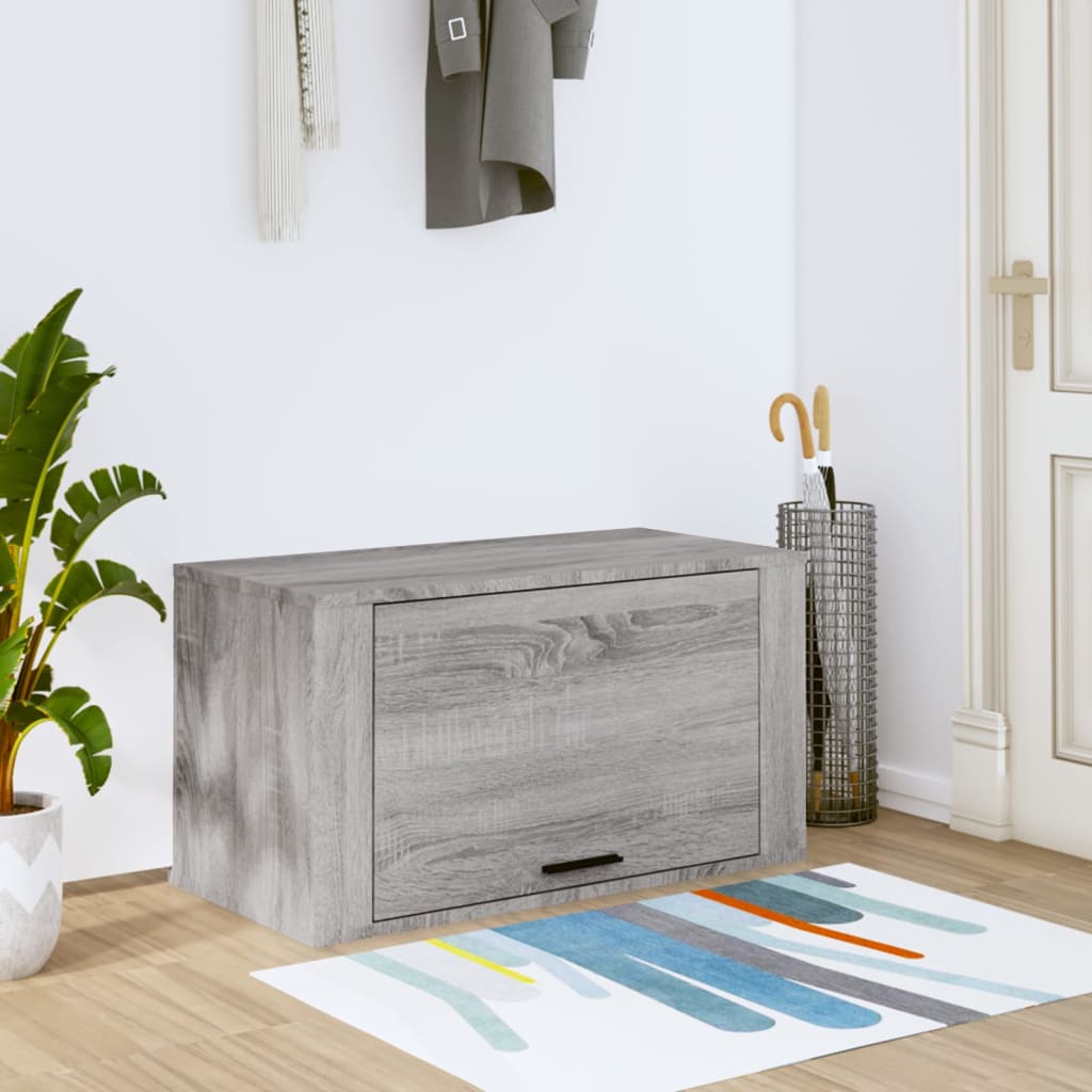 Nástěnný Botník Černý 70 X 35 X 38 Cm Kompozitní Dřevo