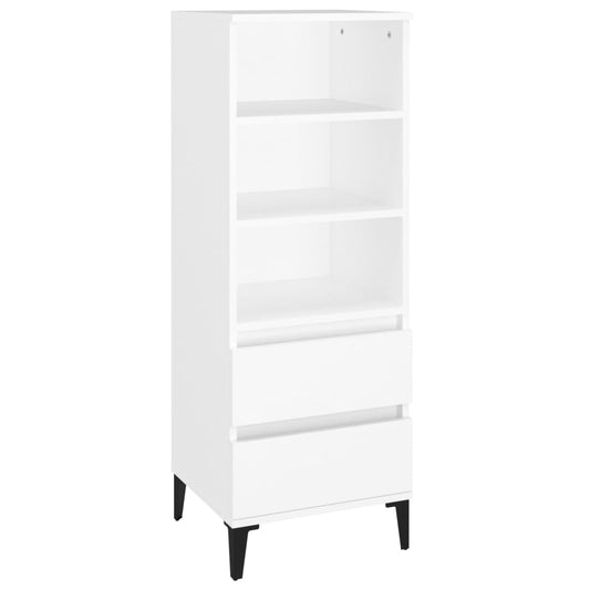 Skříň Highboard Bílá 40 X 36 X 110 Cm Kompozitní Dřevo