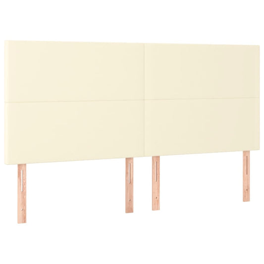 Čelo Postele Krémové 160X5X118/128 Cm Umělá Kůže