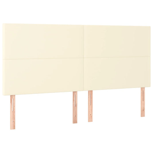 Čelo Postele Krémové 180X5X118/128 Cm Umělá Kůže