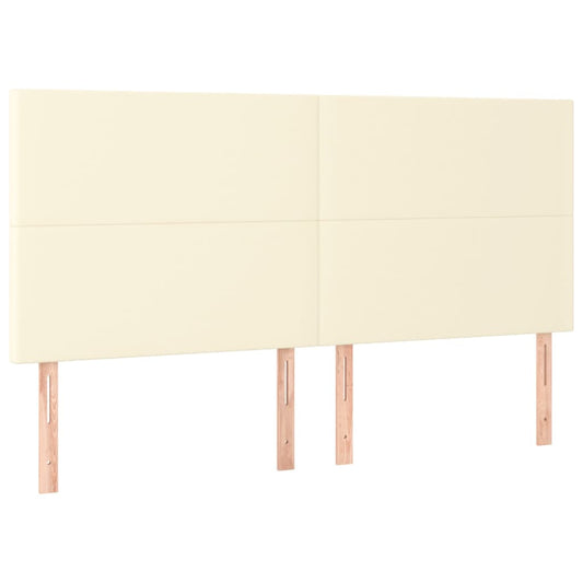 Čelo Postele Krémové 200X5X118/128 Cm Umělá Kůže