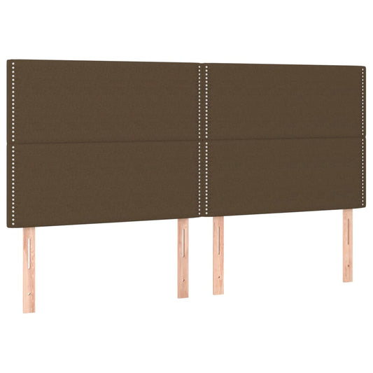 Čelo Postele Tmavě Hnědé 180X5X118/128 Cm Látkové