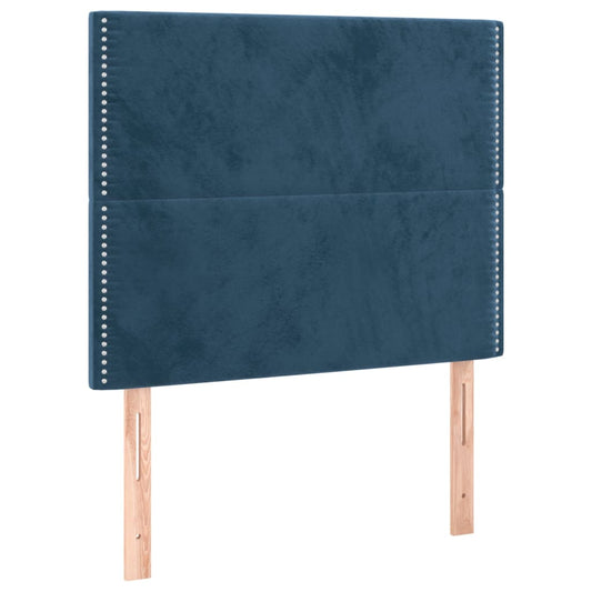Čelo Postele Tmavě Modré 100X5X118/128 Cm Sametové Tmavě Moddrá