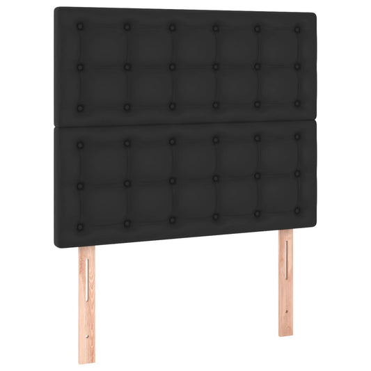 Čelo Postele 2 Ks Černé 100X5X78/88 Cm Umělá Kůže Černá