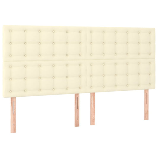 Čelo Postele Krémové 200X5X118/128 Cm Umělá Kůže