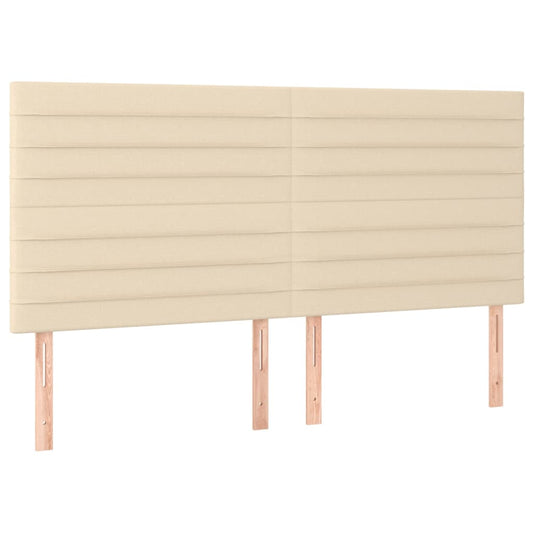 Čelo Postele Krémové 180X5X118/128 Cm Látkové