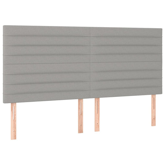 Čelo Postele 4 Ks Světle Šedé 100 X 5 X 78/88 Cm Samet Světle Šedá