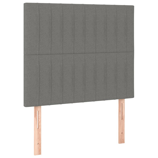 Čelo Postele 2 Ks Tmavě Šed 90X5X78/88 Cm Textil Tmavě Šedá