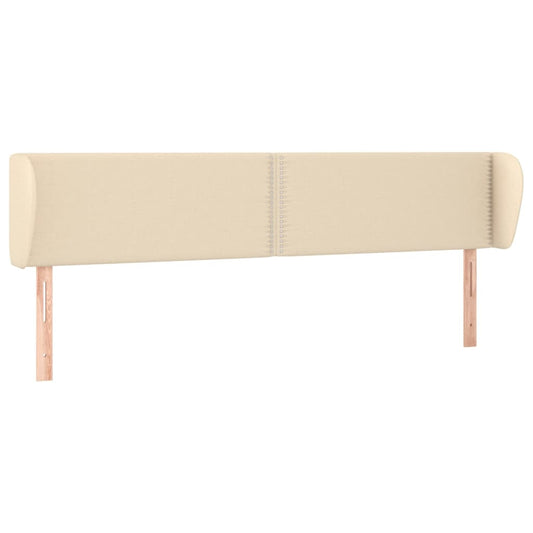 Čelo Postele Typu Ušák Krémové 183X23X78/88 Cm Textil