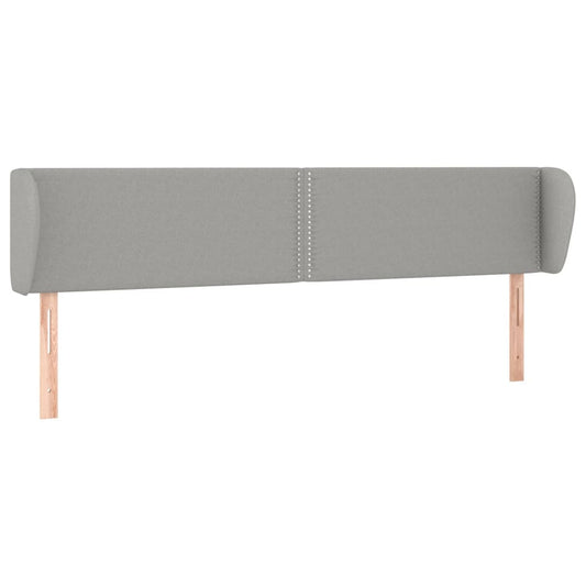 Čelo Postele Typu Ušák Světle Šedé 203X23X78/88 Cm Textil