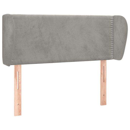 Čelo Postele Typu Ušák Světle Šedé 83X23X78/88 Cm Samet