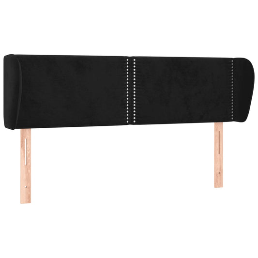Čelo Postele Typu Ušák Černé 147X23X78/88 Cm Samet