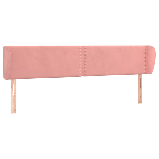 Čelo Postele Typu Ušák Růžová 203X23X78/88 Cm Samet