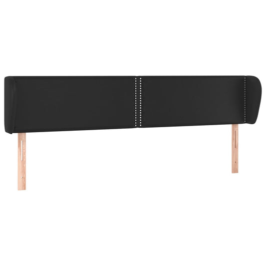 Čelo Postele Typu Ušák Černé 203X23X78/88 Cm Umělá Kůže