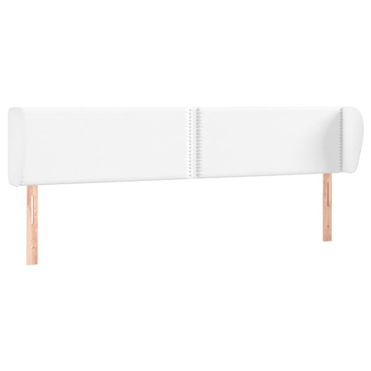 Čelo Postele Typu Ušák Bílá 203X23X78/88 Cm Umělá Kůže