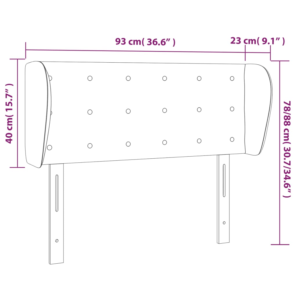 Čelo Postele Typu Ušák Krémové 93X23X78/88 Cm Umělá Kůže