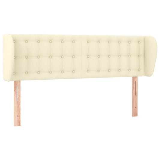 Čelo Postele Typu Ušák Krémové 147X23X78/88 Cm Umělá Kůže