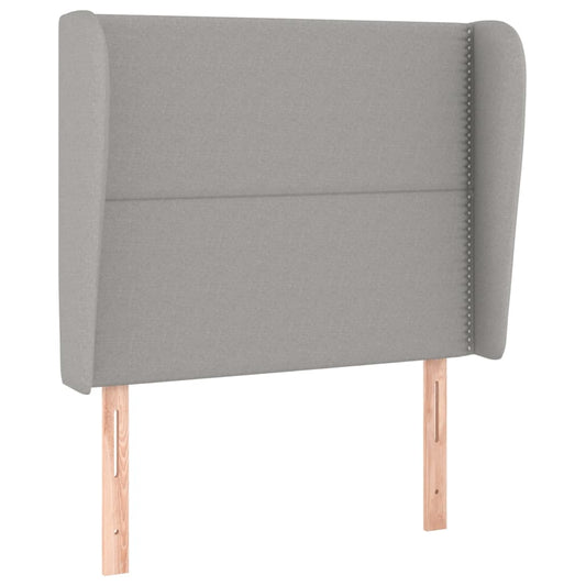 Čelo Postele Typu Ušák Světle Šedé 93 X 23 X 118/128 Cm Textil