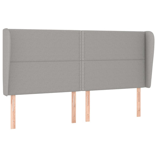 Čelo Postele Typu Ušák Světle Šedé 203X23X118/128 Cm Textil