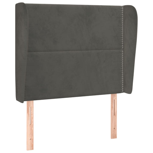 Čelo Postele Typu Ušák Tmavě Šedé 93X23X118/128 Cm Samet