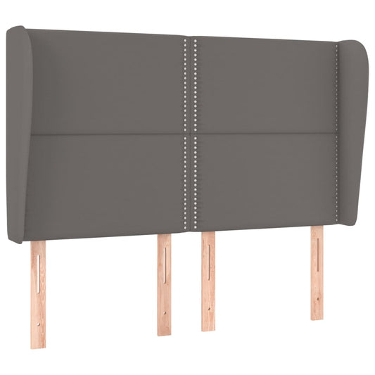 Čelo Postele Typu Ušák Tmavě Šedé 147X23X118/128 Cm Umělá Kůže