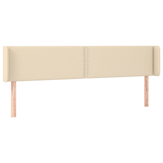 Čelo Postele Typu Ušák Krémové 183X16X78/88 Cm Textil