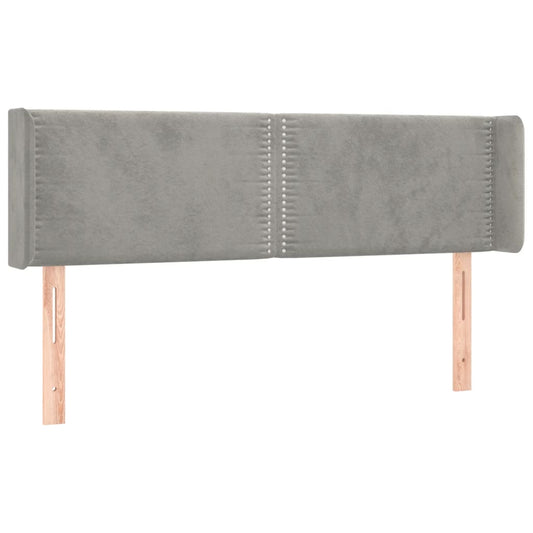 Čelo Postele Typu Ušák Světle Šedé 147X16X78/88 Cm Samet