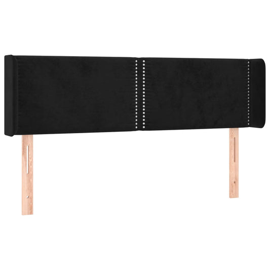 Čelo Postele Typu Ušák Černé 147X16X78/88 Cm Samet